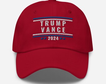 Chapéu clássico de papai Trump e Vance 2024, chapéu MAGA, chapéu Make America Great Again, Trump para presidente 2024, vice-presidente J.D. Vance, chapéu GOP