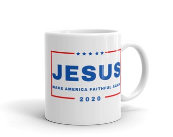 Caneca de Jesus, Jesus 2020, Caneca Cristã, Caneca Política, Caneca de Presente Republicana, Pro Life, Pro Life Mug, Eleição 2020, Eleição 2020 Caneca, Salvador