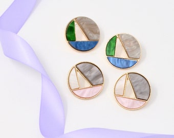 Simple Circle Earrings, MultiColor and Everyday Stud Earrings, Casual Jewelry, Unique Design, Round Earrings, Gift for Her