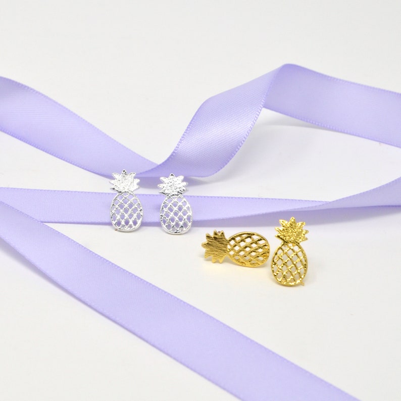 Pineapple Stud Earrings Small Pineapple Jewelry Gold Etsy