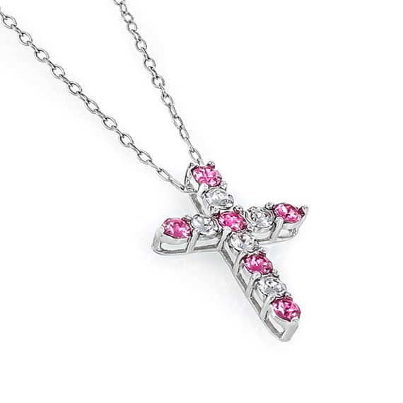 Breast Cancer Awareness Cross Necklace 