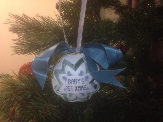 baby boy 1st christmas bauble