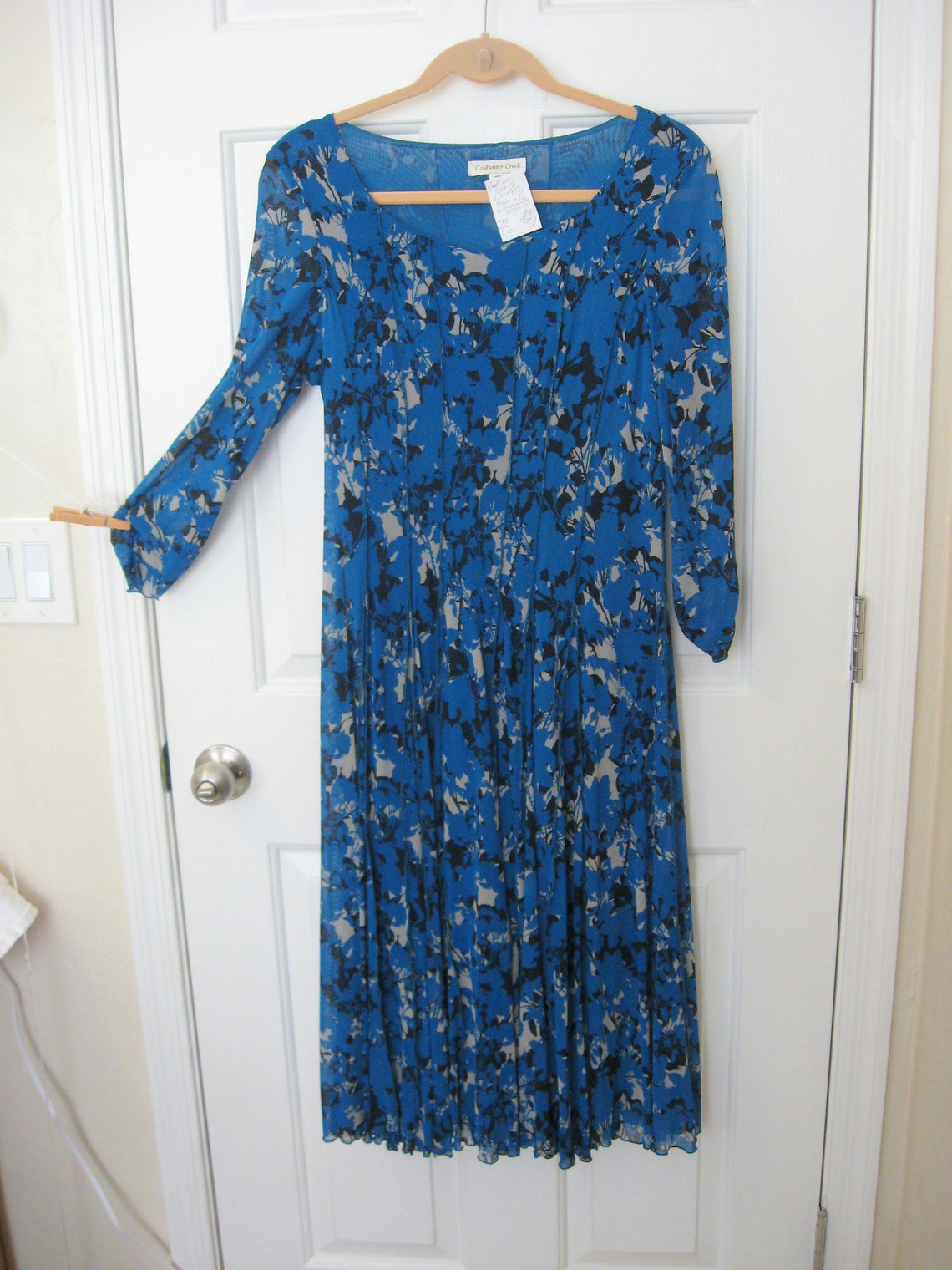 Vintage Coldwater Creek Sheer Blue Floral Dress Size 14 | Etsy