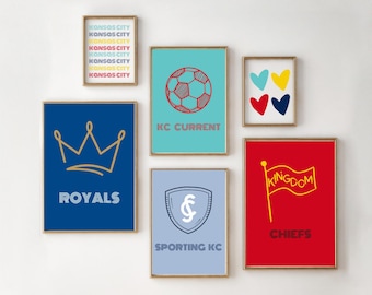 KANSAS CITY ART | Trendy Wall Art | Apartment Wall Art | Office Wall Art | Kansas City | Royals | Chiefs | Sporting | Current