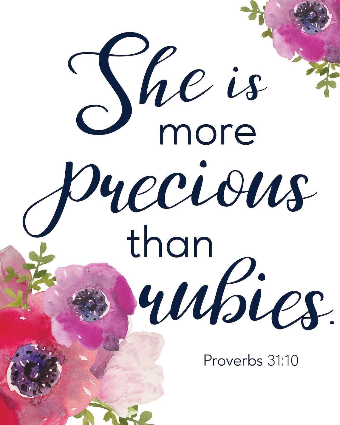 She Is More Precious Than Rubies Proverbs 31:10 Bible | Etsy