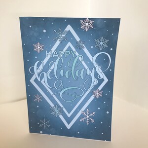Frohe Feiertage Schneeflocke Kalligraphie Karte