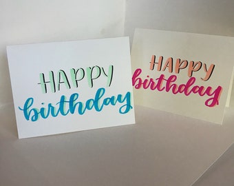 Multicolored Customizable Calligraphy Cards