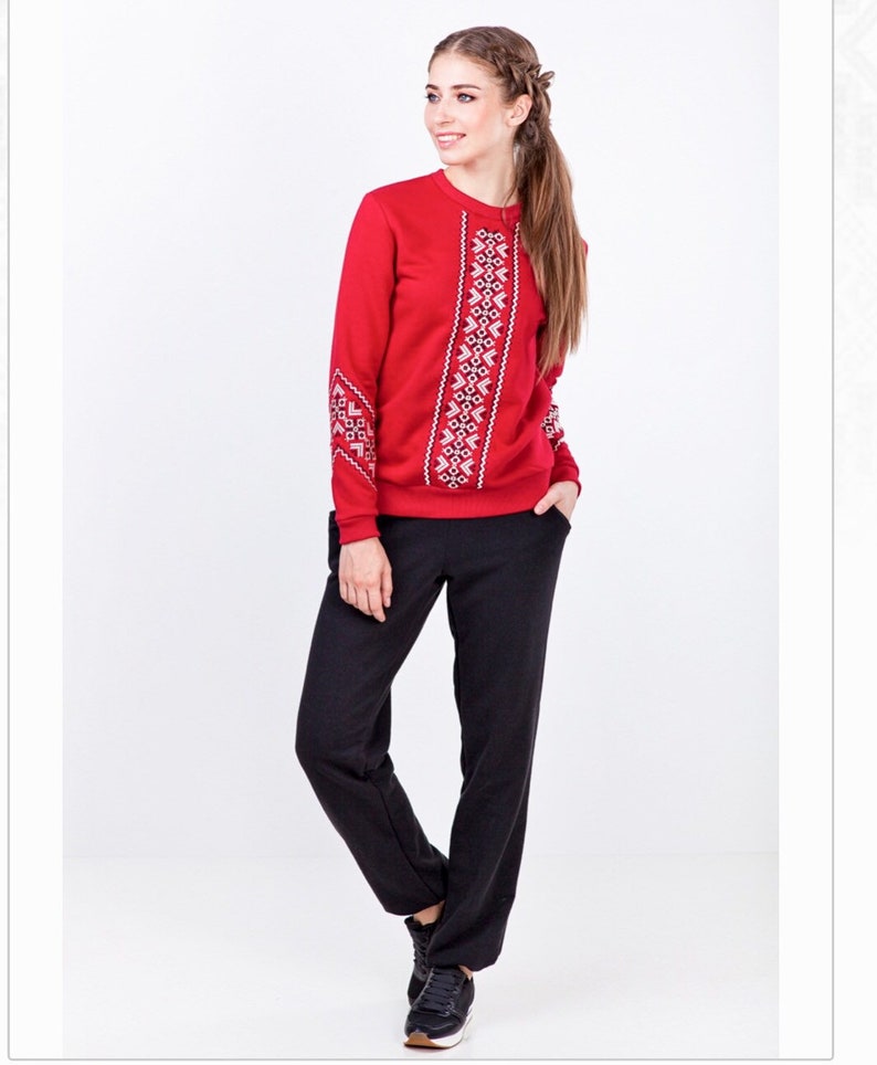 Woman Sweatshirt Embroidered Ukrainian Style Sweater Girl For Her