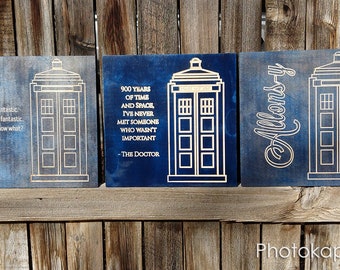 Tardis Doctor Who Quote Wooden Carved Wall Hanging