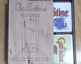 Guillotine-Spiel-Kartenbox aus Holz (ohne Spiel)