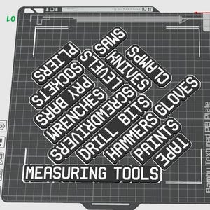 3D Models Tool Box and Garage Tool Labels (Digital Item)