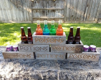Poison / Potion Rustic Halloween Decor Wooden Box