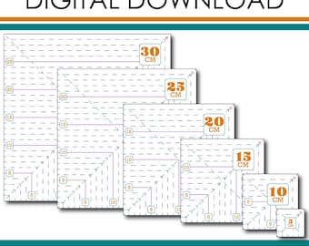 5 cm bis 30 cm Quilt-Block als quadratische Schablone in 5-Zentimeter-Schritten