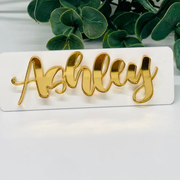 Custom Acrylic Name Tag | Personalized Acrylic Name Badge | Name tag for Corporate Events, Soiree, Wedding, Sorority, Mixers | Personalized