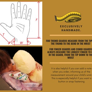 Thumb-sucking prevention, easily cure thumb-sucking and other habits, fabric thumb guard, May be pulled off by babies & toddlers image 4