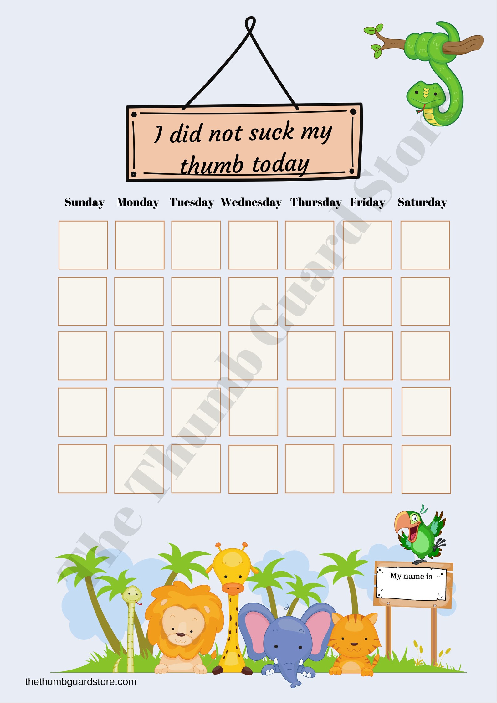 Reward chart to encourage children to stop thumb sucking | Etsy