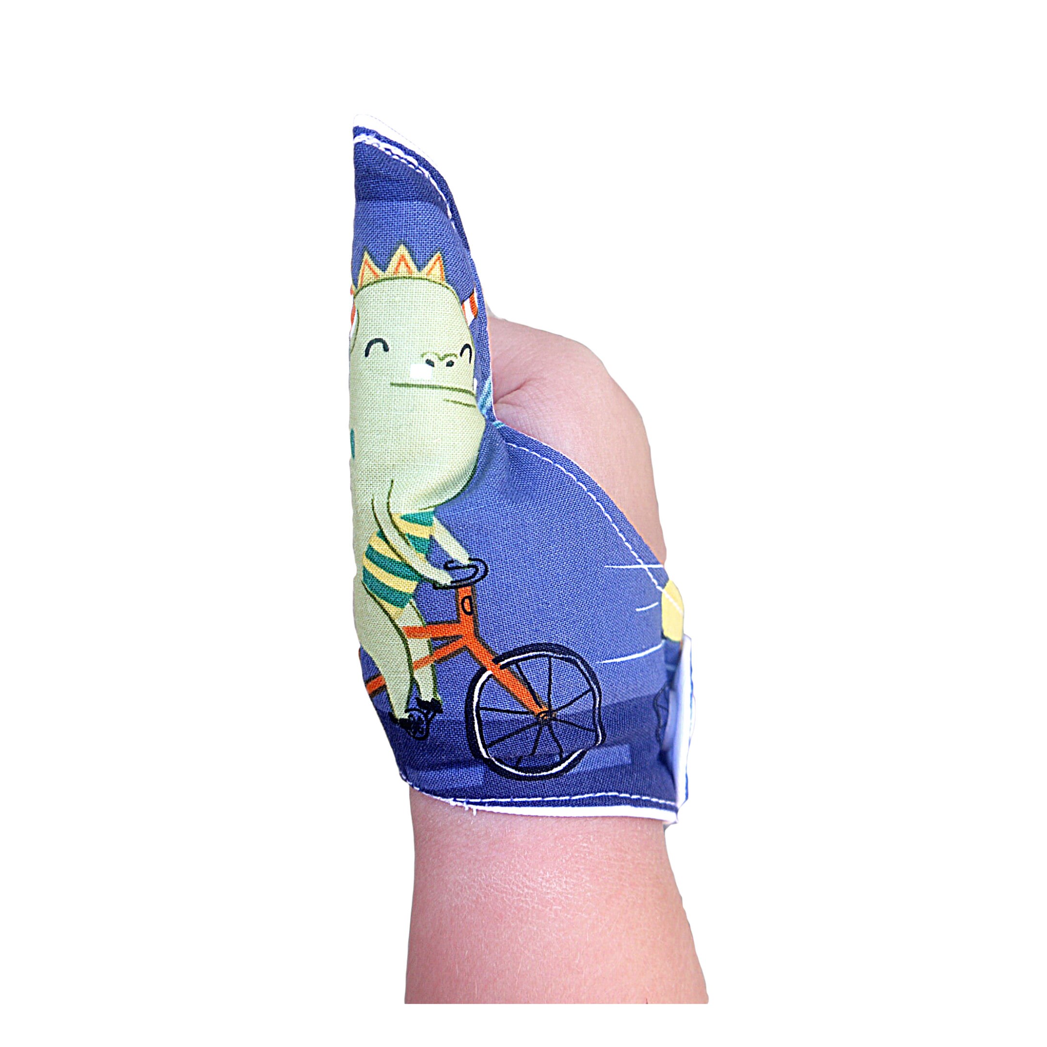 Thumb guard. A 3.25 inch fabric thumb guard in monsters on Etsy