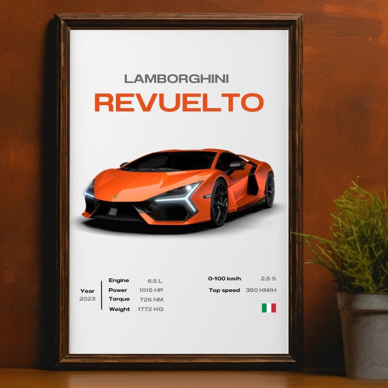 Revuelto Poster, Mid Century Modern Car Poster, Retro Minimalist Wall Art Etsy