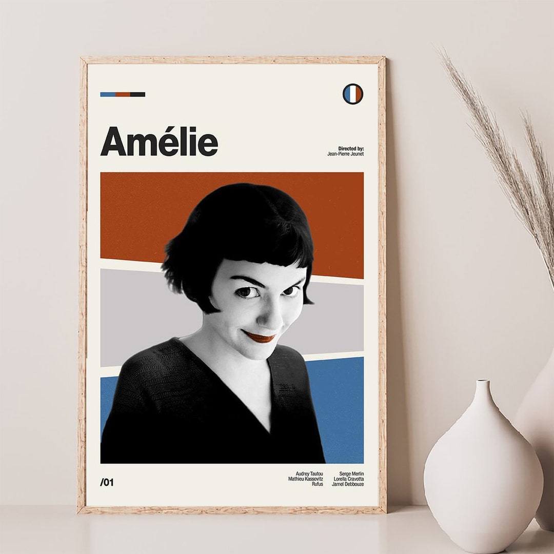 Amélie Poster, Mid Century Modern Movie Poster, Vintage Minimalist Wall Art Etsy