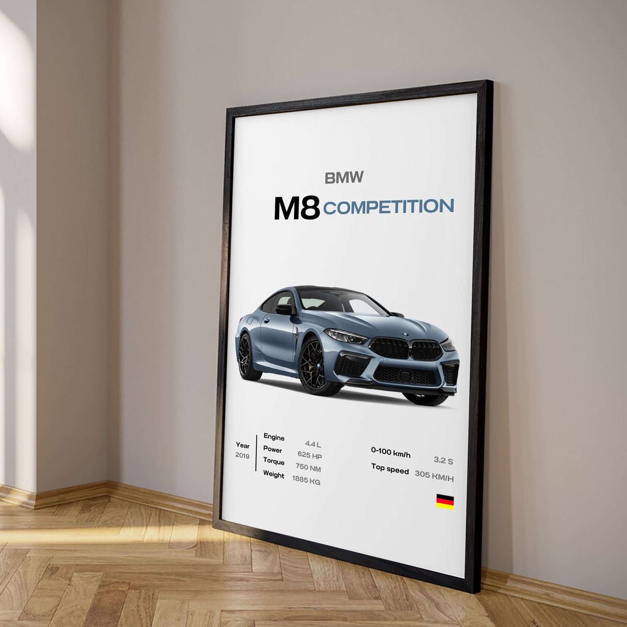 Poster, affiche Drive with Persistence - BMW M8 'Persistence' Poster, Cadeaux et merch