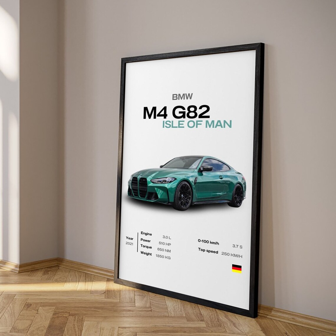 Bmw M4 G82 Poster, Mid Century Modern Car Poster, Retro Minimalist Wall ...