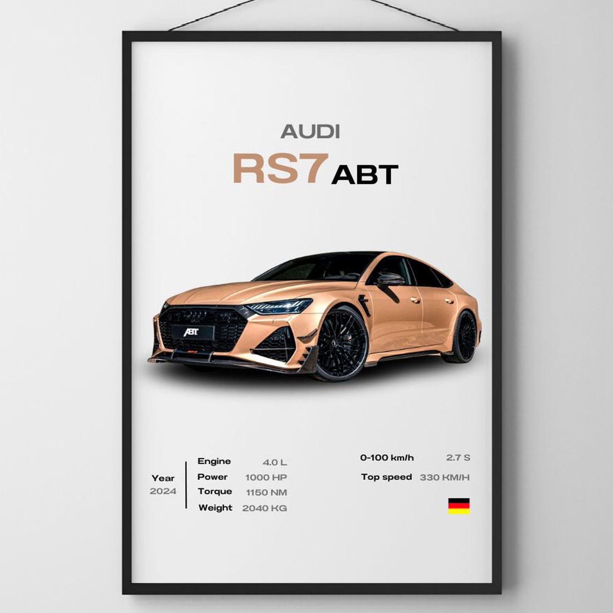 Audi RS7 ABT Poster Mid Century Modern Car Poster Retro - Etsy