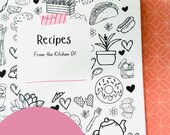 DIY Cookbook Cover Coloring Page | Instant Download Recipe Binder Title