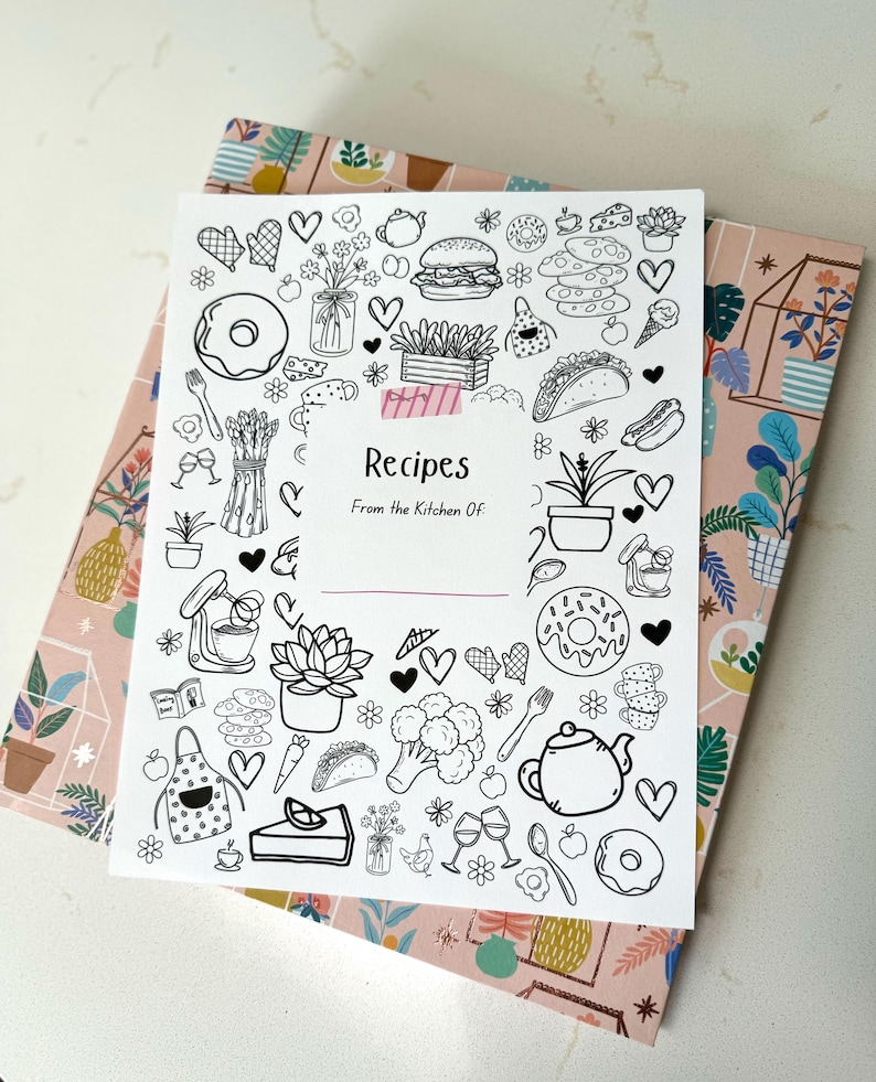 Cookbook Cover Coloring Page, Instant Download, Recipe Binder Title - Etsy