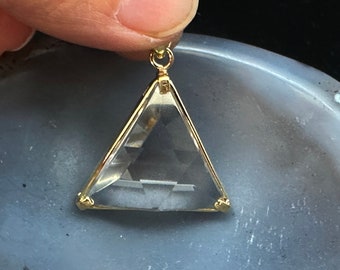 Quartz Crystal Davidstern Anhänger, 925er Silber 24k Vergoldet