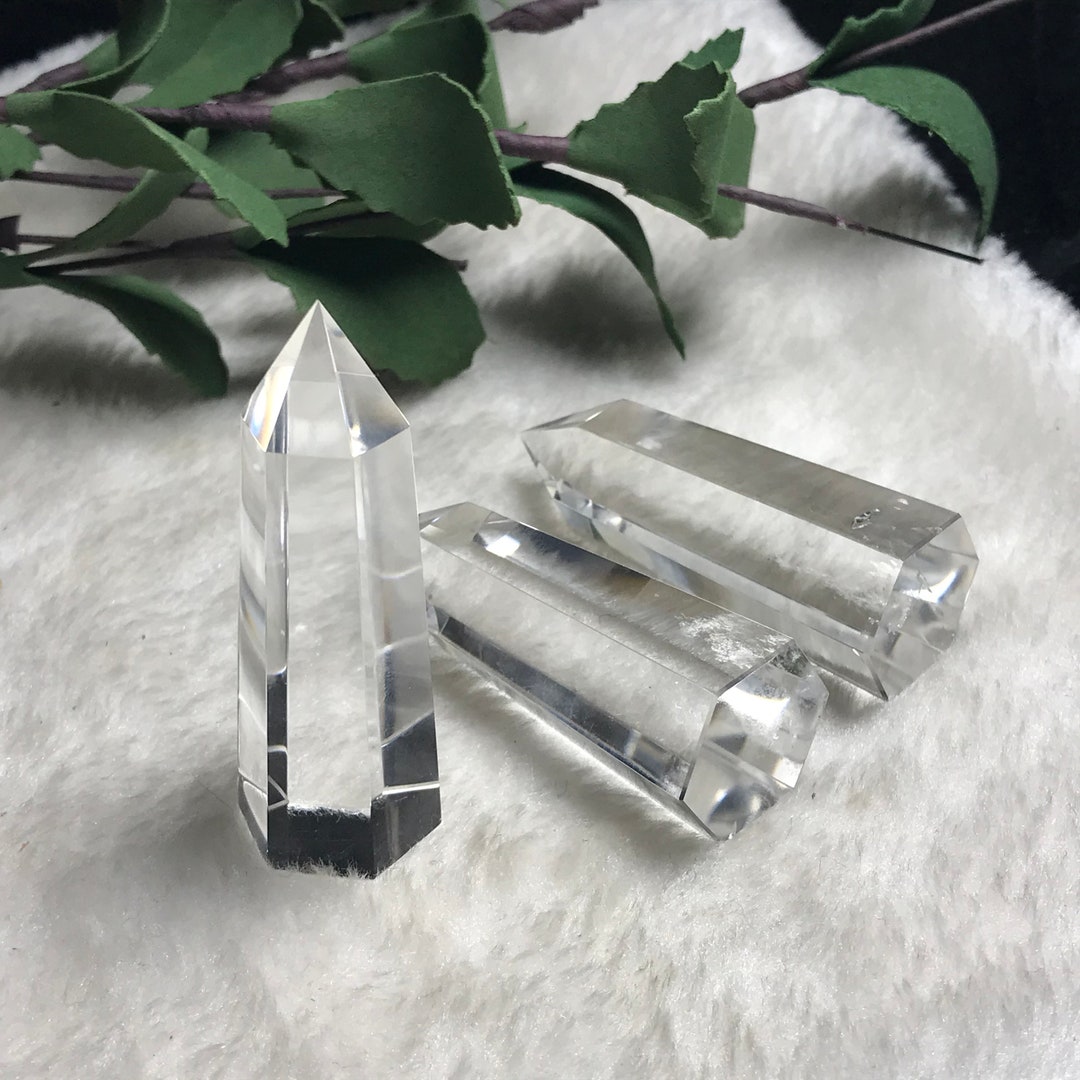 Natural Crystal Quartz 6 Sided Point Wand Specimen Energy Spiritual ...