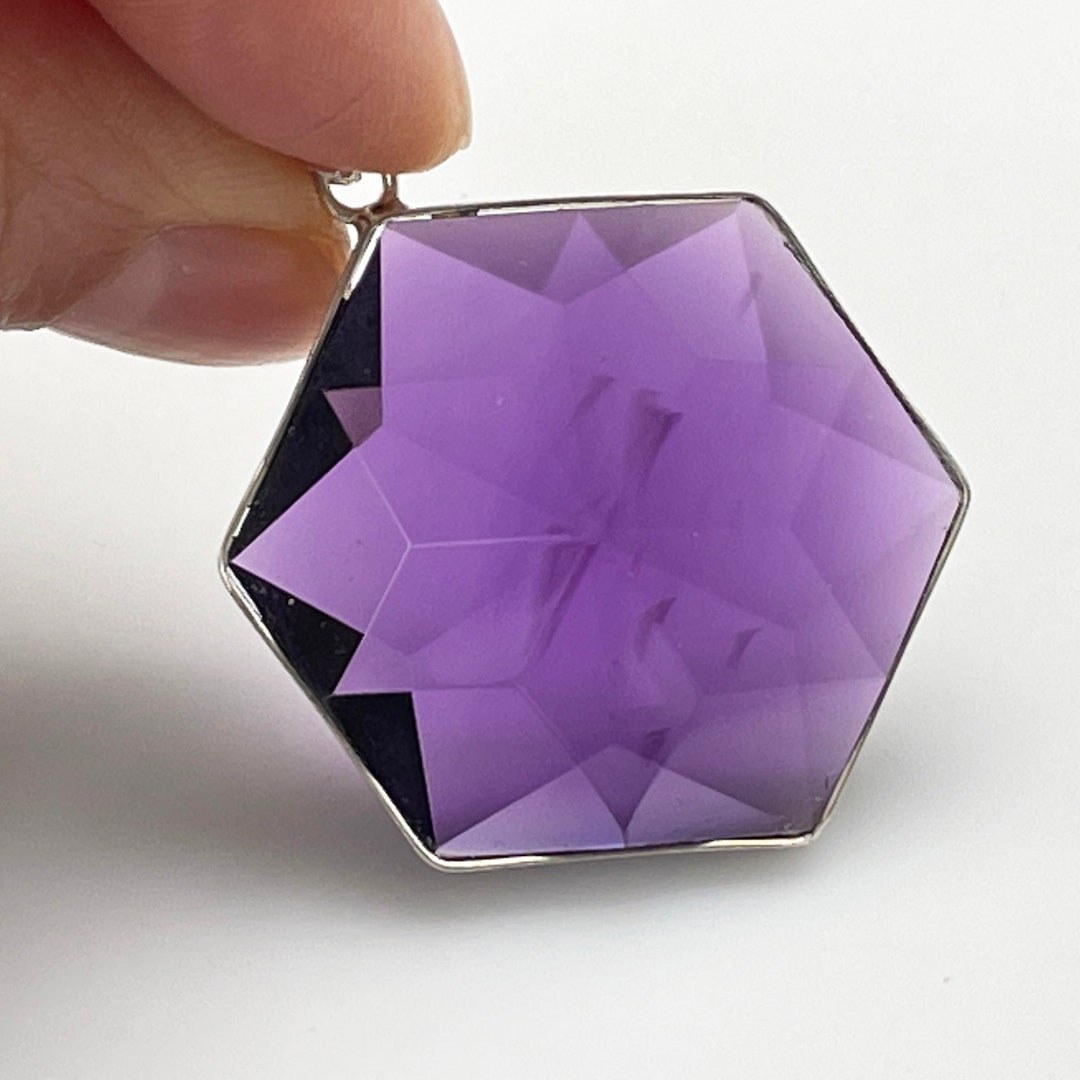 Amethyst Synthetic Crystal Star of David Pendant reiki Etsy