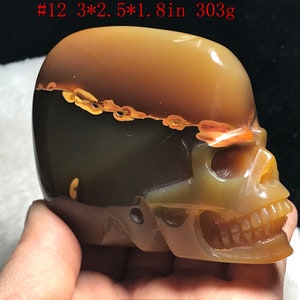Natural Agate Carved Skull , Realistic ,Spiritual Healing Energy,Crystal Healing L0125