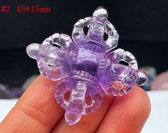 Amethyst Quartz Vajra Dorje, Buddhist Ceremonial, Amulet, Healing Crystal and Stone