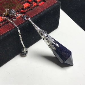 Blue Aventurine Pendulum,Dowsing Tool for Chakra,Reiki Healing ,Dorje Bodhi,Pendant,Meditation,Gift