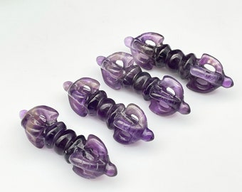 Amethyst Crystal Vajra Dorje, Buddhist Ceremonial, Amulet, Healing Crystal and Stone