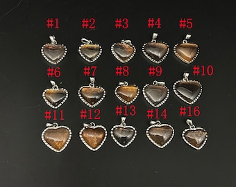 Rainbow Meteor Shower Sunstone Heart Pendant, Silver 925, Handmade Jewelry E120319