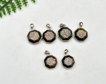 Rainbow Meteor Shower Sunstone Pendant, Handmade Jewelry, 925 Silver Pendant B032512