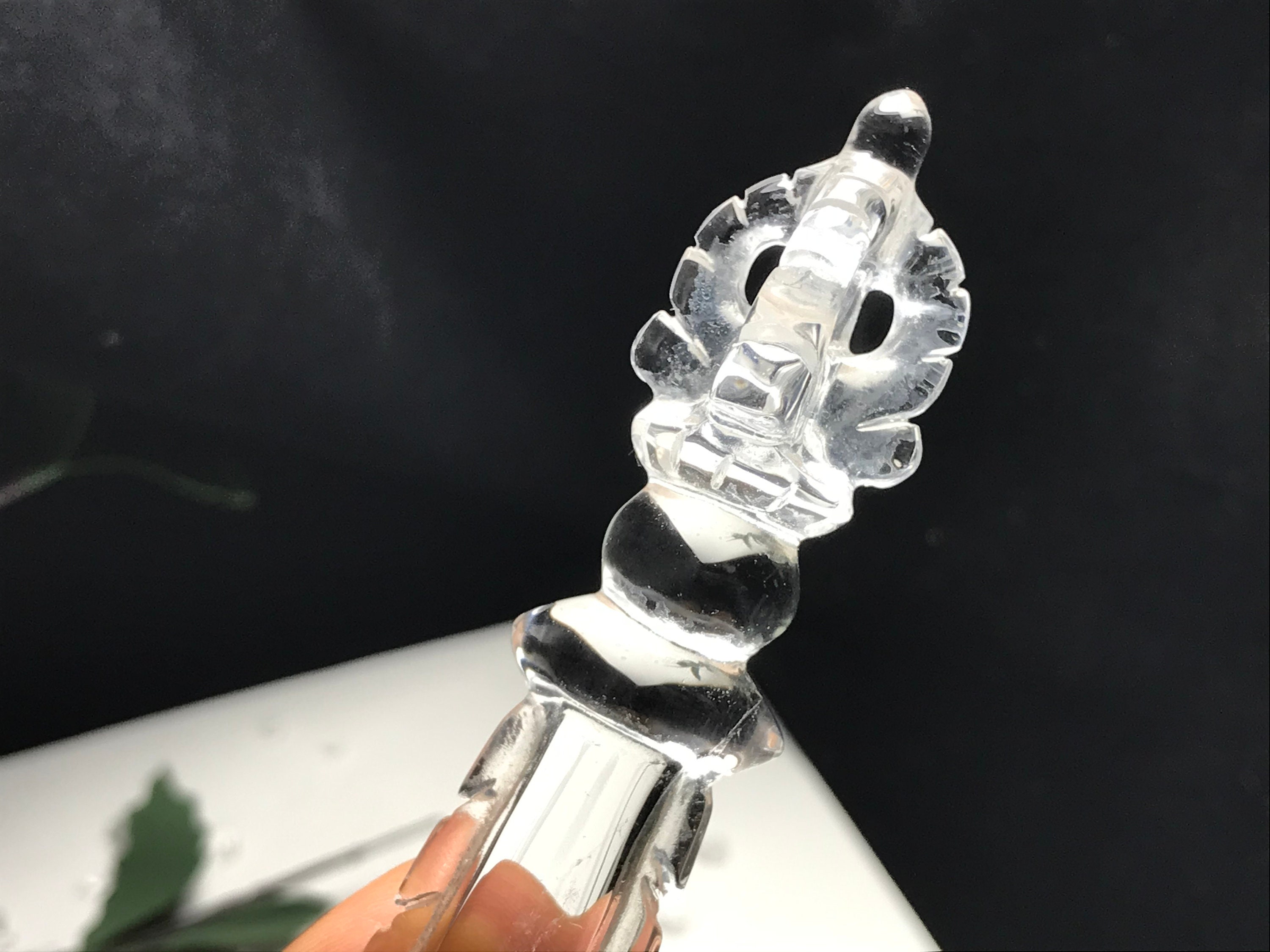 Clear Natural Quartz Crystal Amulet dorje sword Reiki Healing | Etsy