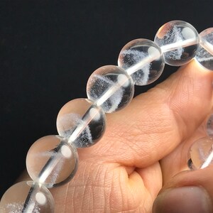 Clear Phantom Crystal Quartz Bracelets, Round beads,Natural crystal,Reiki healing, Gift #52