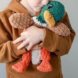 Mallard Duck Lovey, Handmade Snuggler, Baby Shower Gift, Green Duck Stuffed Animal, Birthday Present, Baby Mallard Toy, Duck Nursery Decor