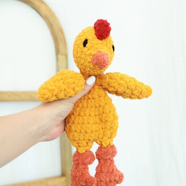 Mini Yellow Chicken Lovey, Machine Washable, Travel Buddy, Stuffed Animal Snuggler, Cuddly Companion, Comfort Plushie, Heirloom Toy