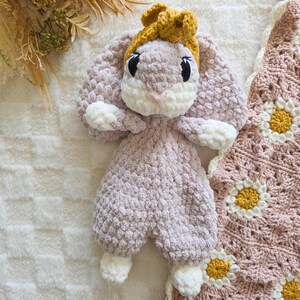 Gray Bunny Lovey, Handmade Snuggler, Baby Shower Gift, Gray Bunny Stuffed Animal, Easter Basket Bunny, Baby Rabbit Toy, Bunny Nursery Decor