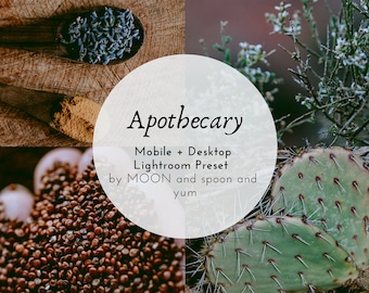 Apothecary Desktop Mobile Lightroom Preset - moody, earthy, vintage, rustic, bohemian, hippie, brown toned, muted, natural for Instagram