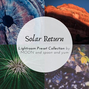 Solar Return Lightroom Presets Collection for Desktop Set of 4 dark, matte, moody, film, vintage, VSCO filters for food, nature image 1