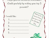 Elf Christmas Wish List Printable | Letter to Santa Wish List | Elf on the Shelf Printable | Kids Christmas Present List | Instant Download