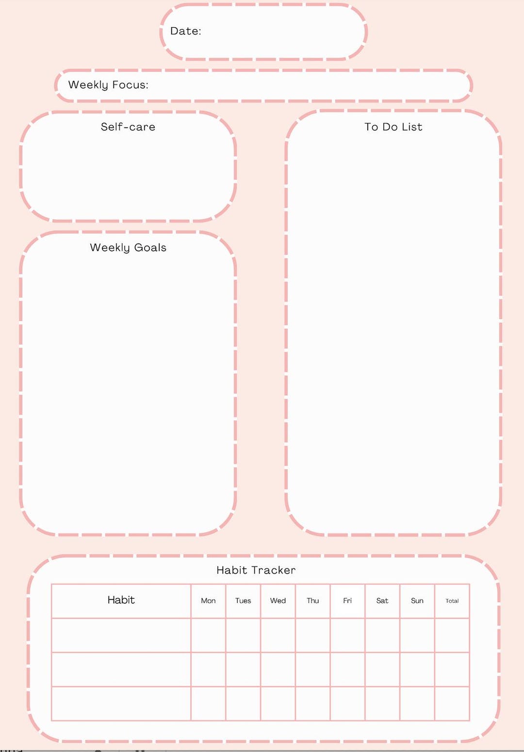 Weekly Goals Planner Printable | Weekly to Do List | Productivity ...