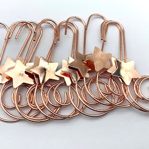 Beautiful 24 PCS Handmade Christmas Ornament Hooks Hanger Star-Rose Gold