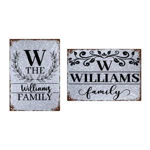 Personalized customization Family Name Sign Galvanized Tin Plaques 10"x14"