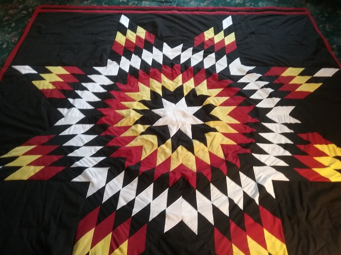 Native American star quilts Lakota Sioux Black Etsy
