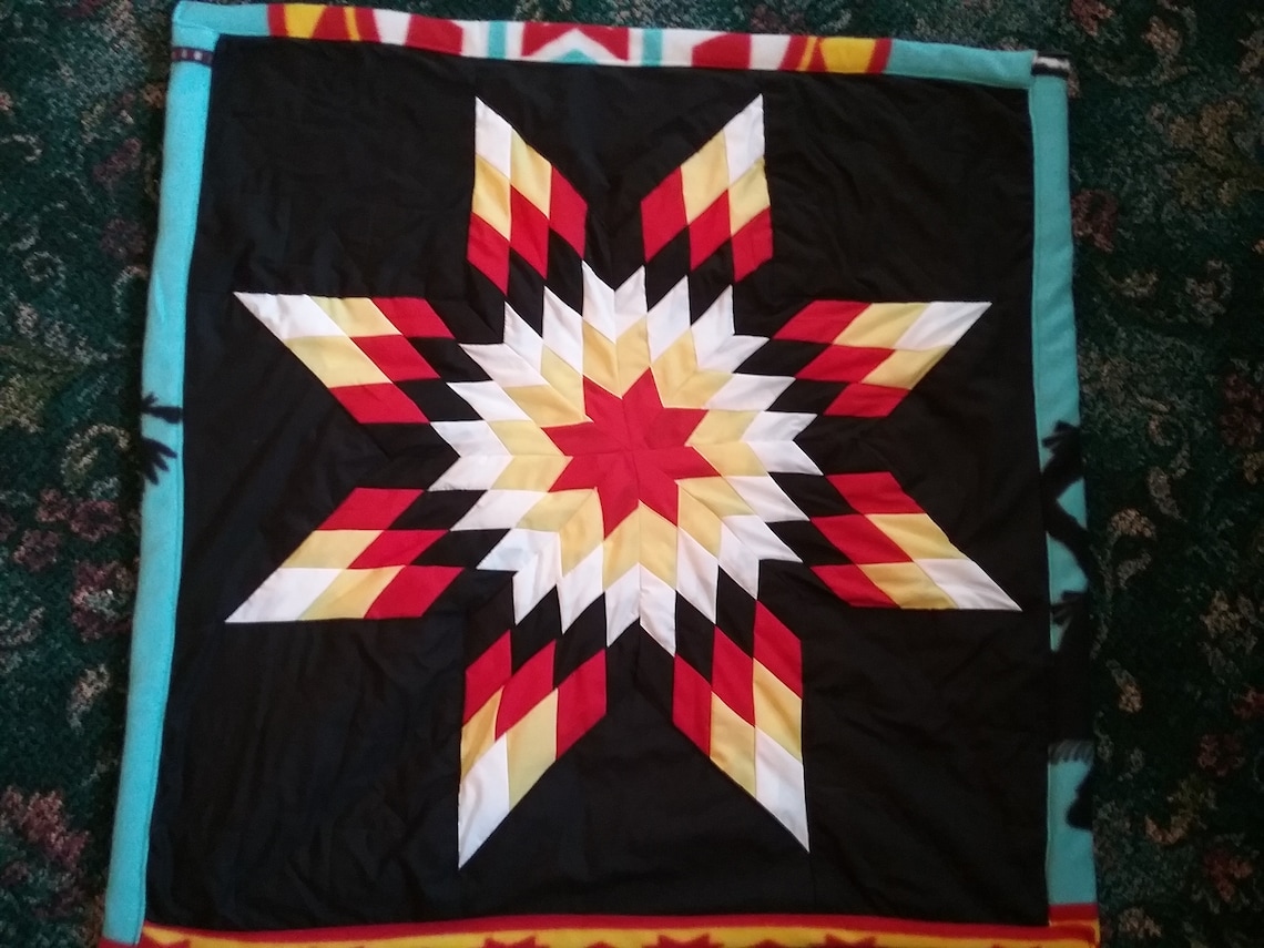 Native American star quilts Lakota Sioux Baby Black Etsy
